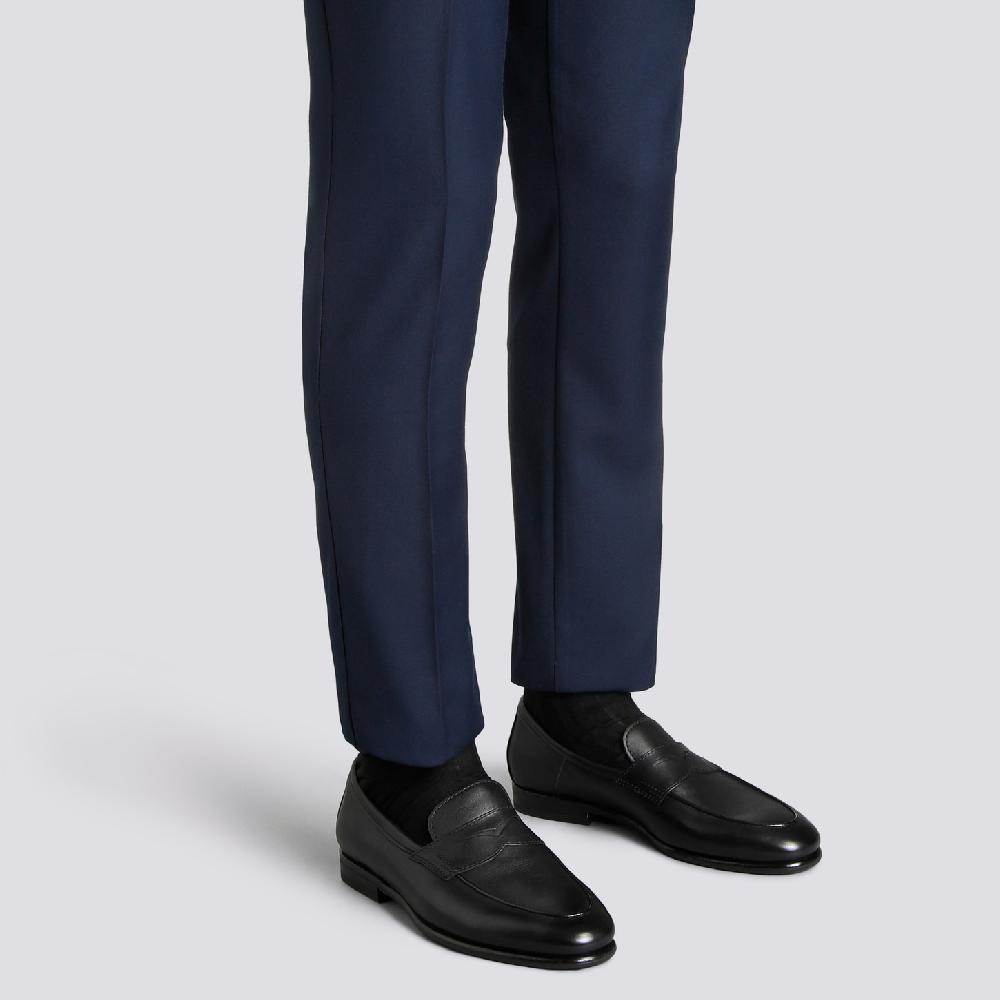 Santoni Mocassino Carlo da uomo in pelle nera Soddisfazione Garantita