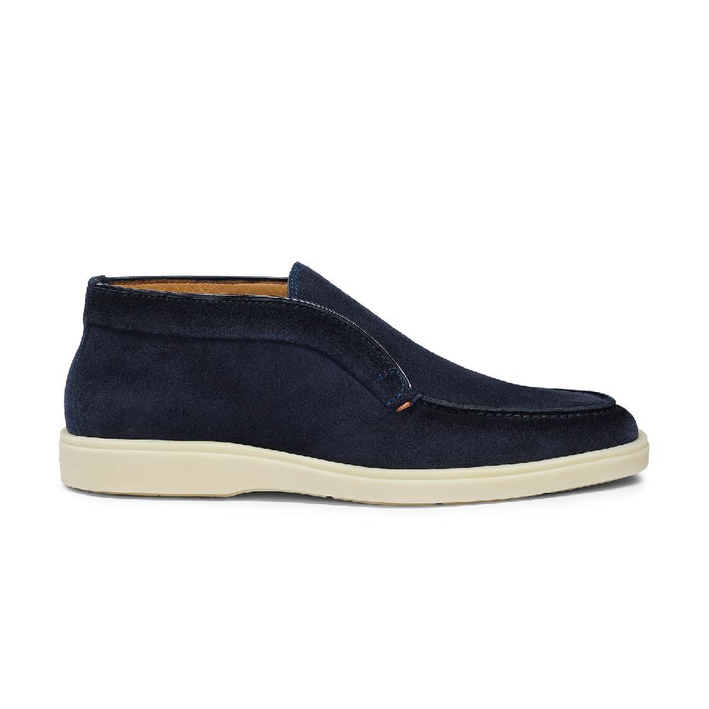 Santoni Stivaletto desert da uomo in suede blu