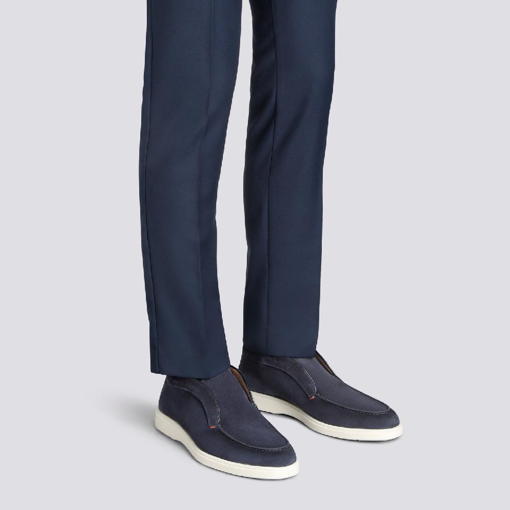 Santoni Stivaletto desert da uomo in suede blu Acquista Ora