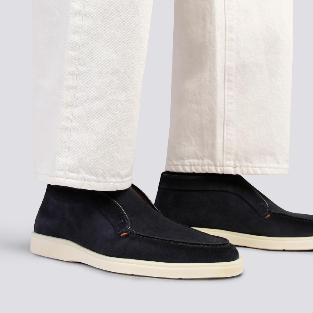Santoni Stivaletto desert da uomo in suede blu Acquista Ora