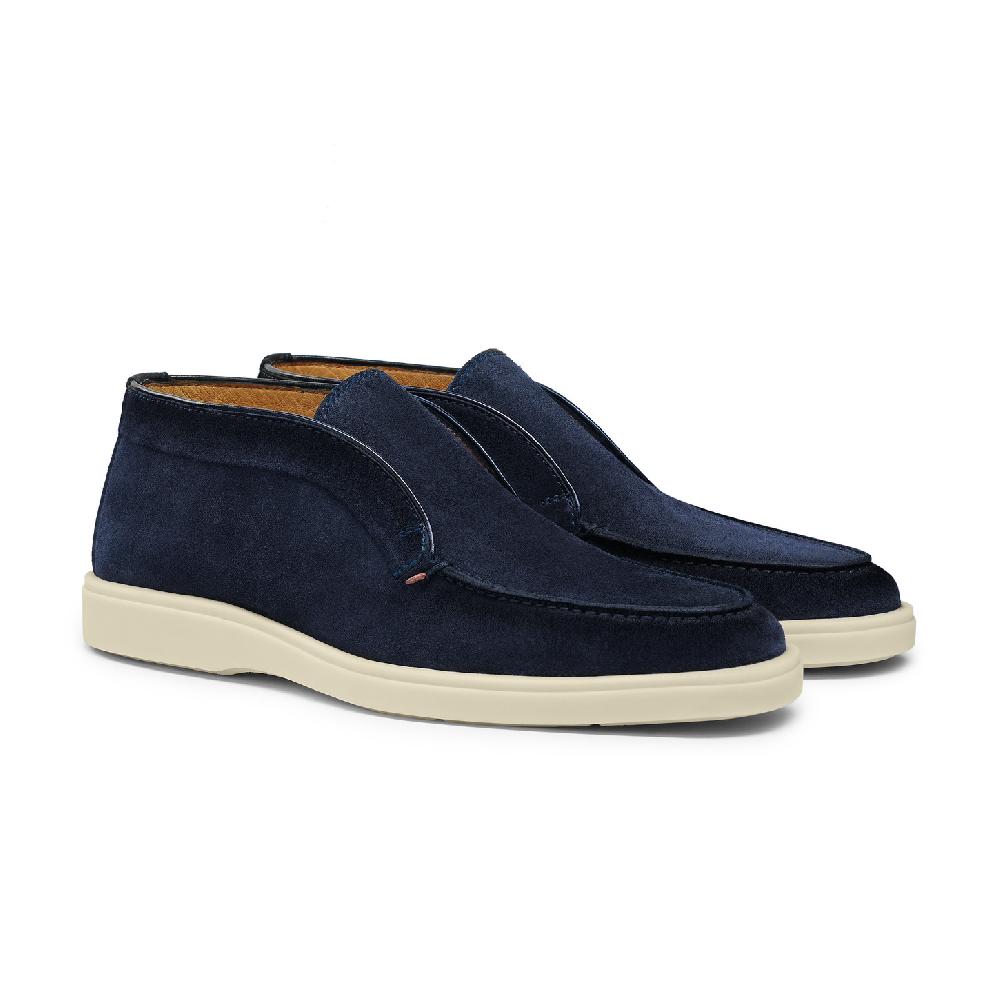 Santoni Stivaletto desert da uomo in suede blu Acquista Ora