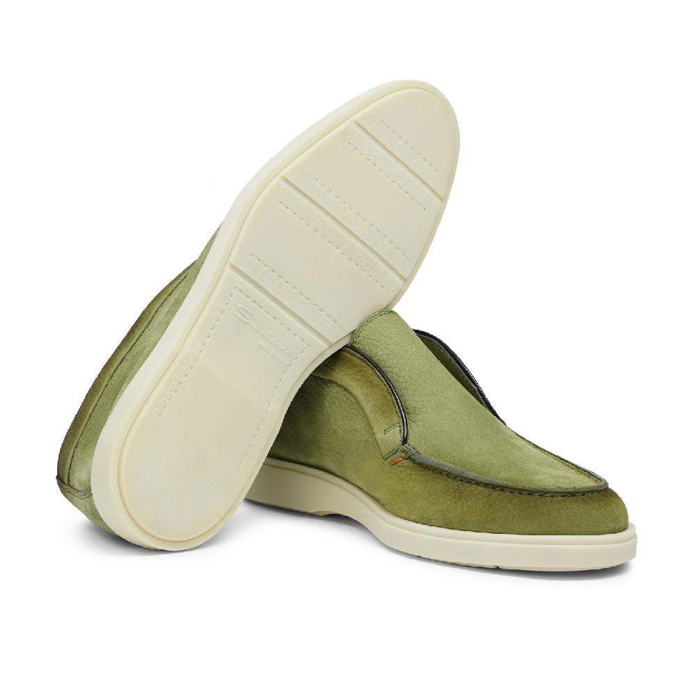 Santoni Stivaletto desert da uomo in nabuk verde Consegna Veloce
