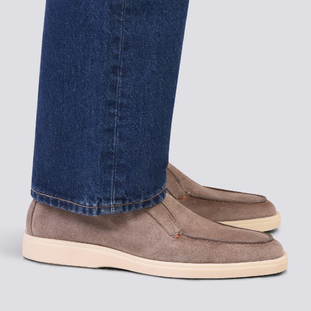 Santoni Stivaletto desert da uomo in suede tortora Promozione Limitata