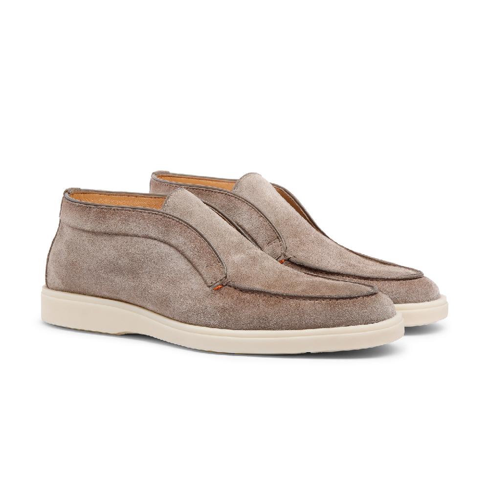 Santoni Stivaletto desert da uomo in suede tortora Promozione Limitata