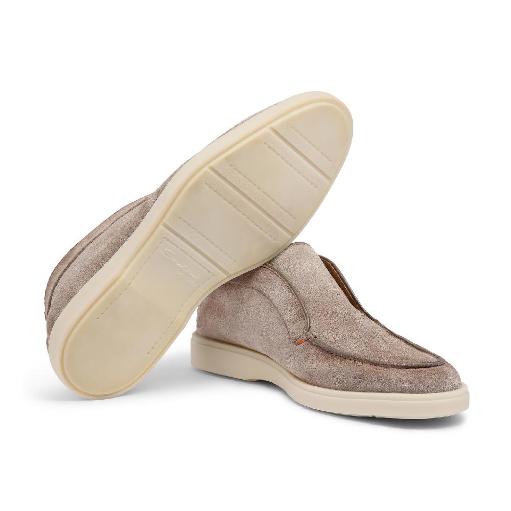 Santoni Stivaletto desert da uomo in suede tortora Promozione Limitata