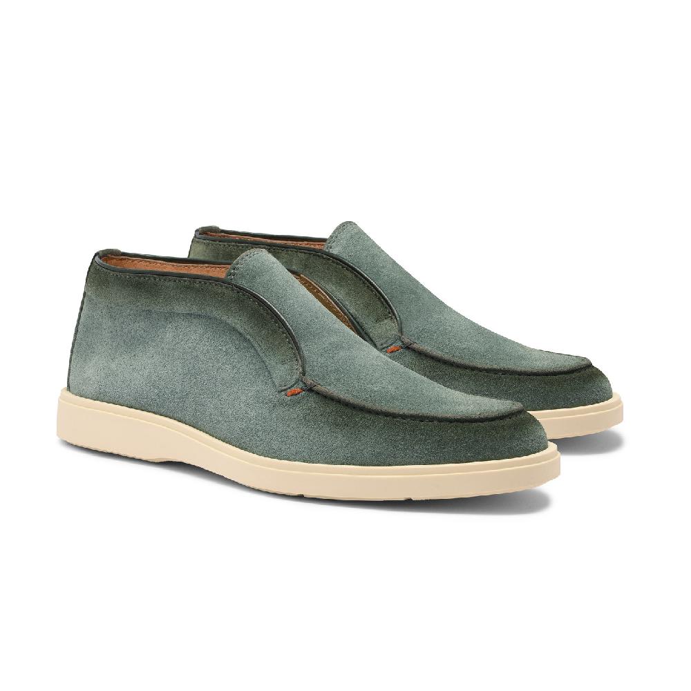 Santoni Stivaletto desert da uomo in suede petrolio Fino Al -60%