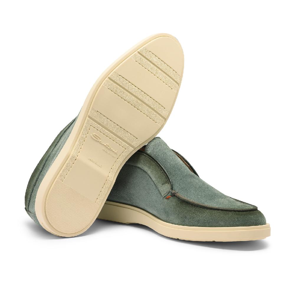 Santoni Stivaletto desert da uomo in suede petrolio Fino Al -60%
