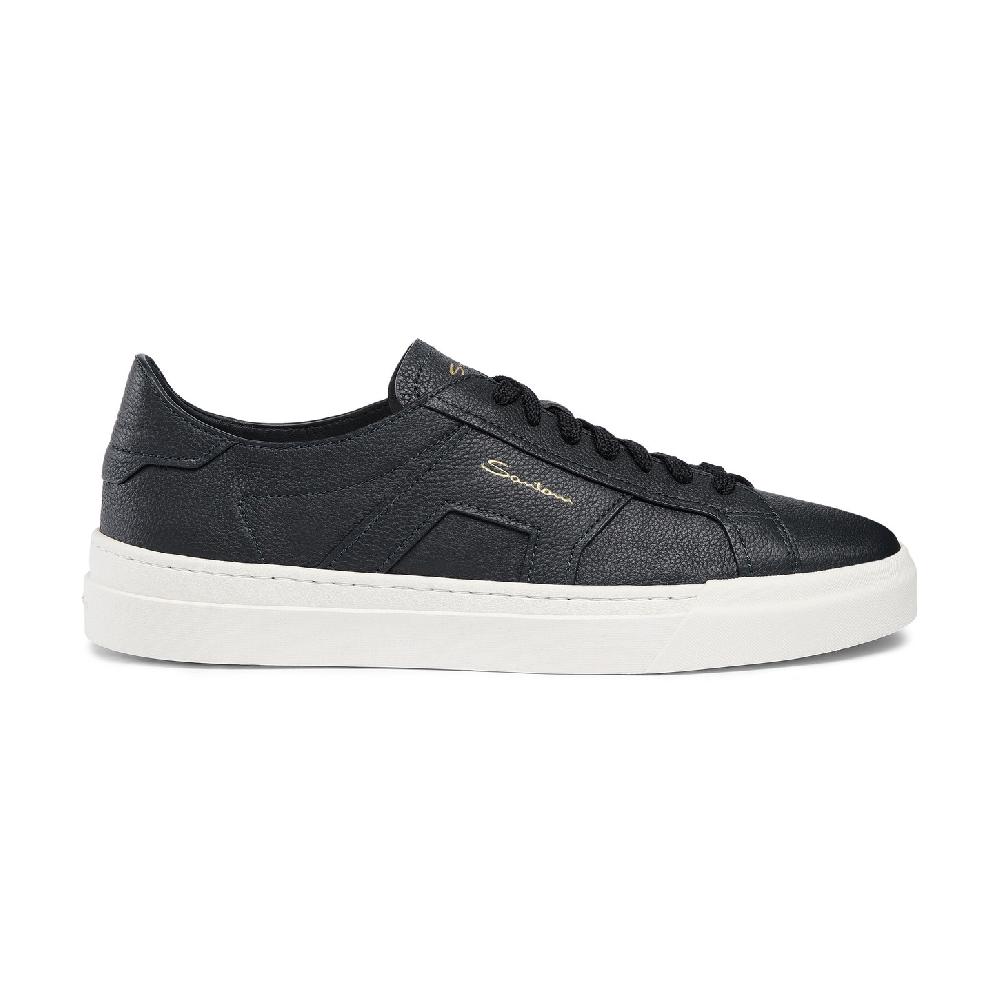 Santoni Double buckle sneaker da uomo in pelle bottalata blu