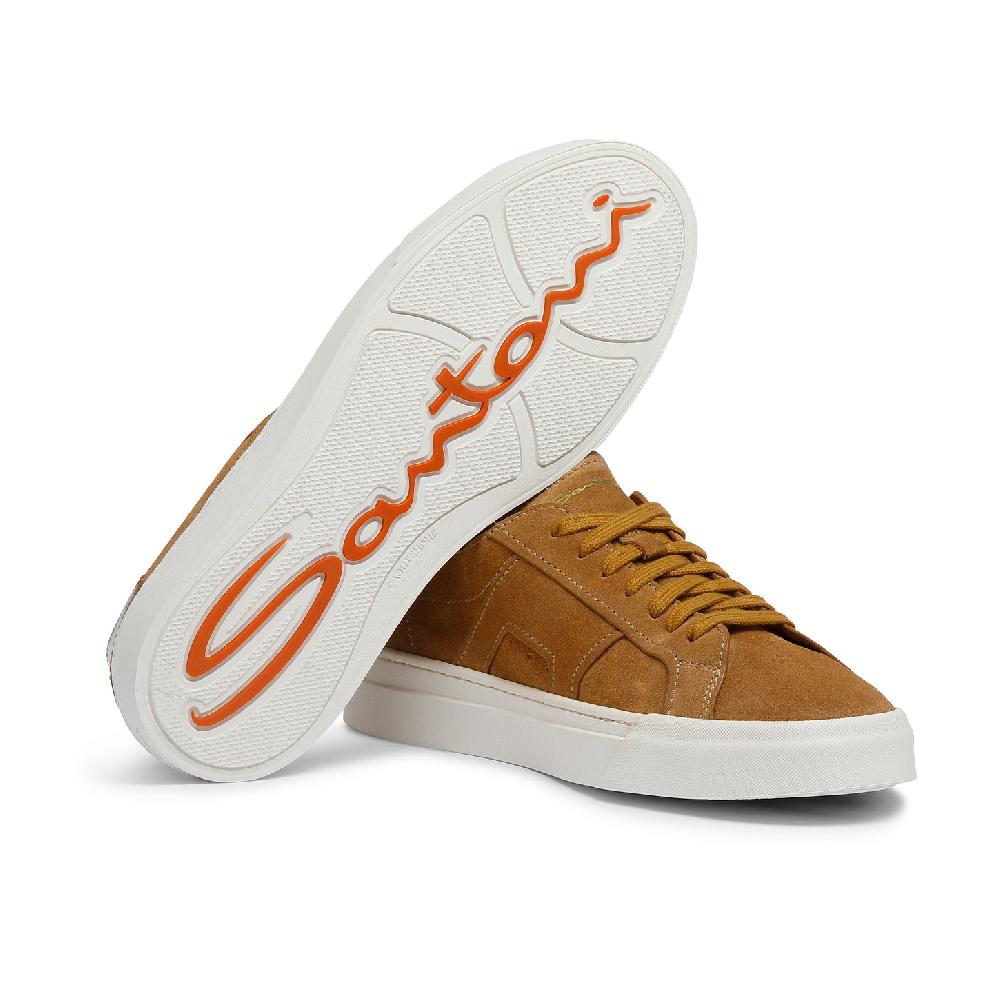 Santoni Double Buckle Sneaker da uomo in suede marrone Affare Del Giorno