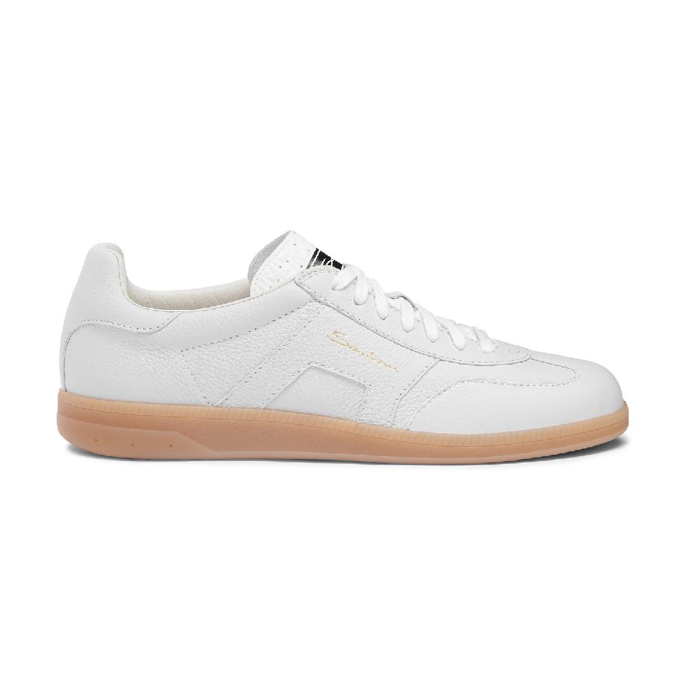 Santoni DBS Oly sneaker da uomo in pelle bottalata bianca
