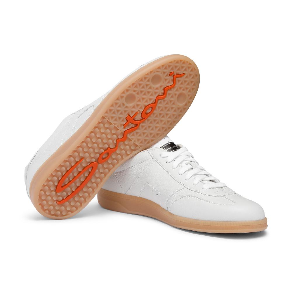 Santoni DBS Oly sneaker da uomo in pelle bottalata bianca Sconto