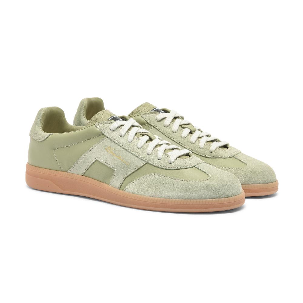 Santoni Sneaker DBS Oly da uomo in pelle e suede verde chiaro Offerta