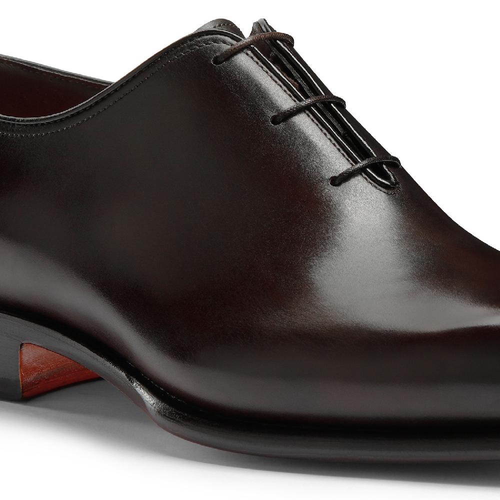 Santoni Stringata oxford da uomo in pelle anticata marrone Italia