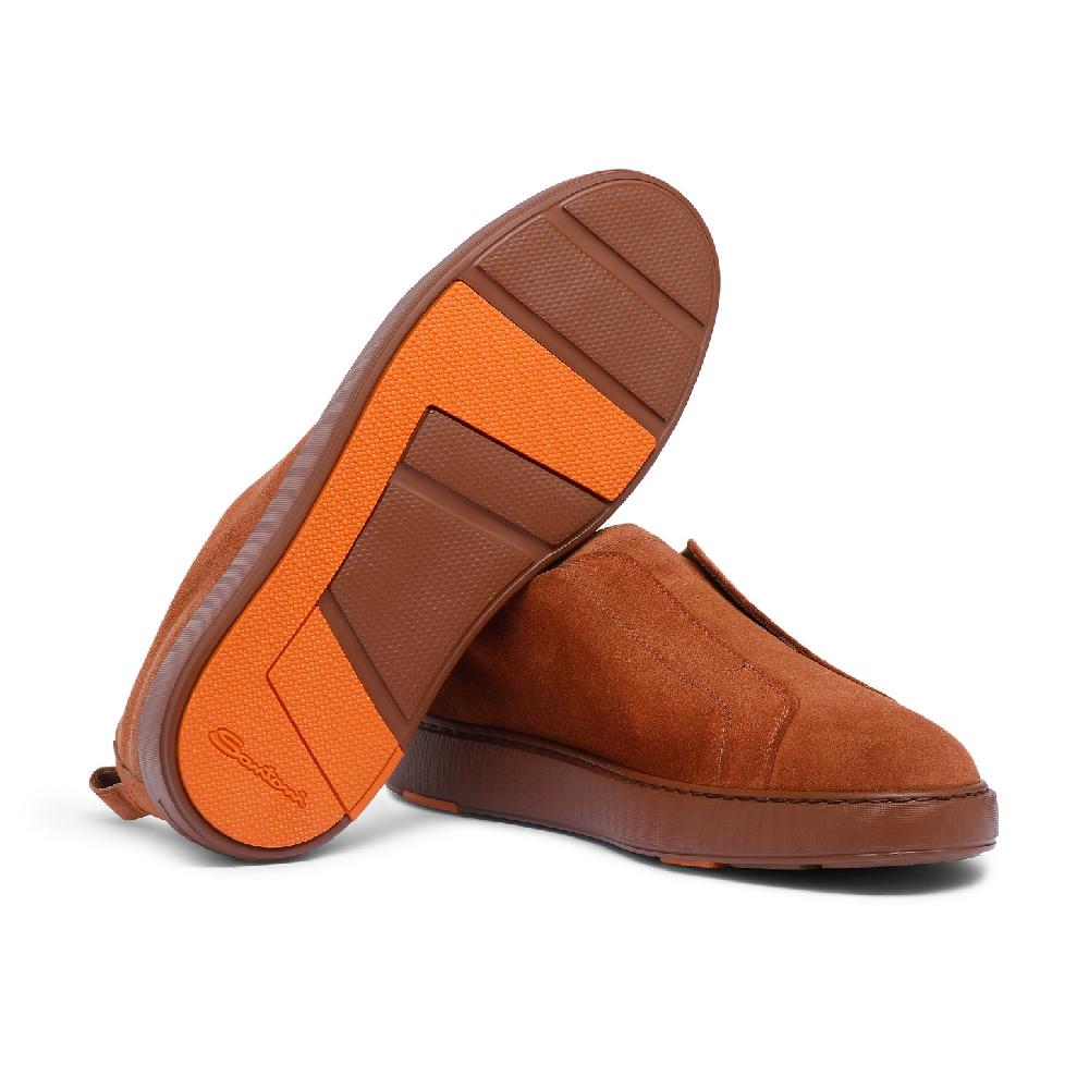 Santoni Sneaker slip-on da uomo in suede marrone Qualità