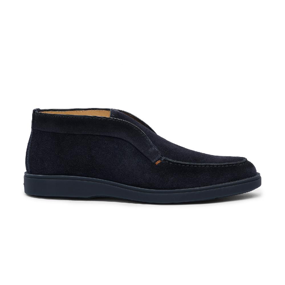 Santoni Stivaletto desert da uomo in suede blu