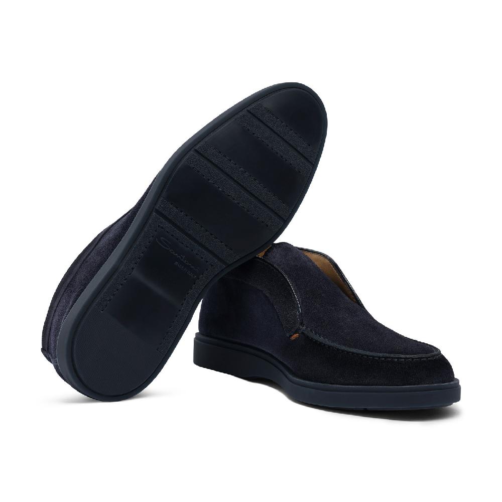Santoni Stivaletto desert da uomo in suede blu Spedizione Gratuita