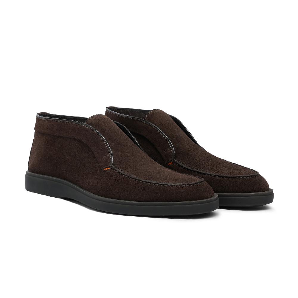 Santoni Stivaletto desert da uomo in suede marrone Soddisfazione Garantita