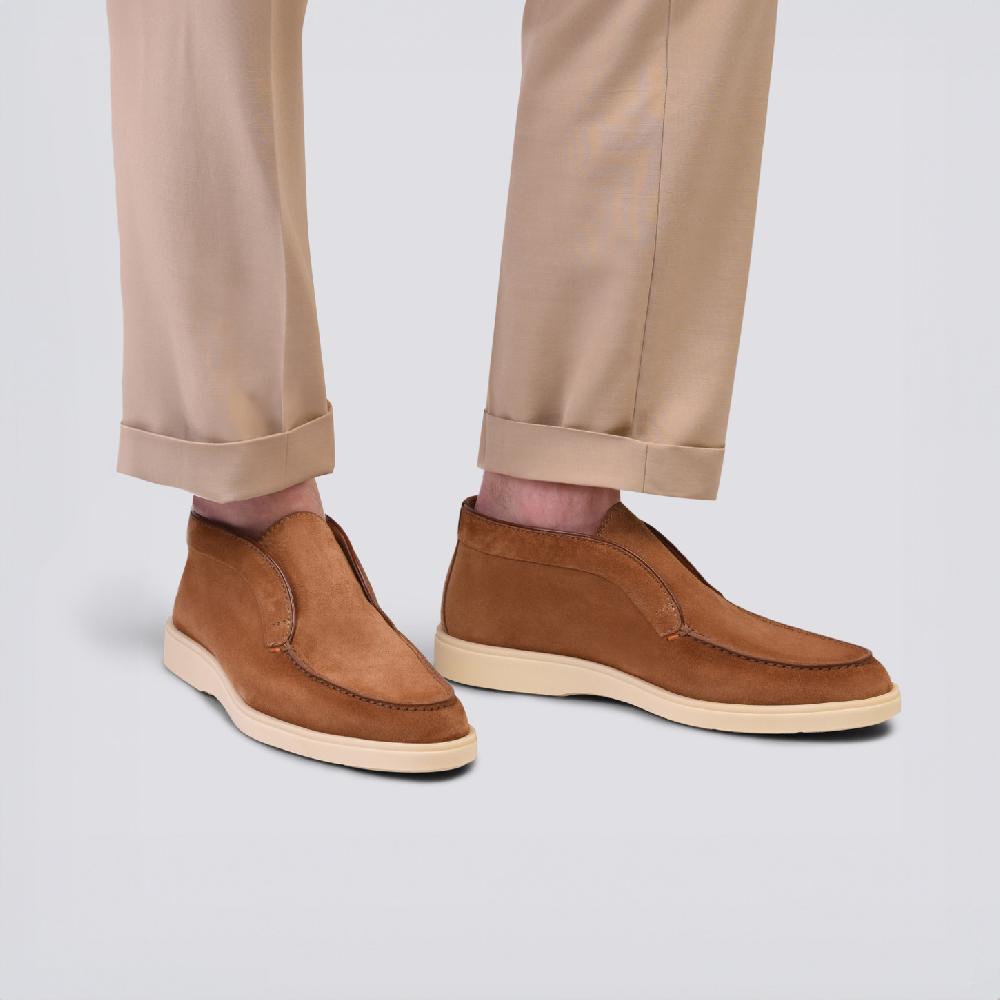 Santoni Stivaletto desert da uomo in suede marrone Qualità Garantita