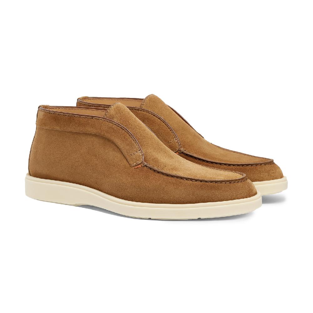 Santoni Stivaletto desert da uomo in suede marrone Qualità Garantita