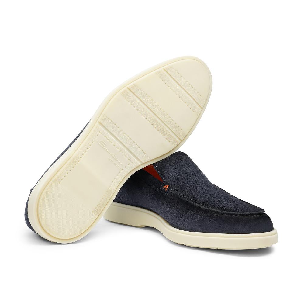 Santoni Mocassino da uomo in suede blu Negozi Online