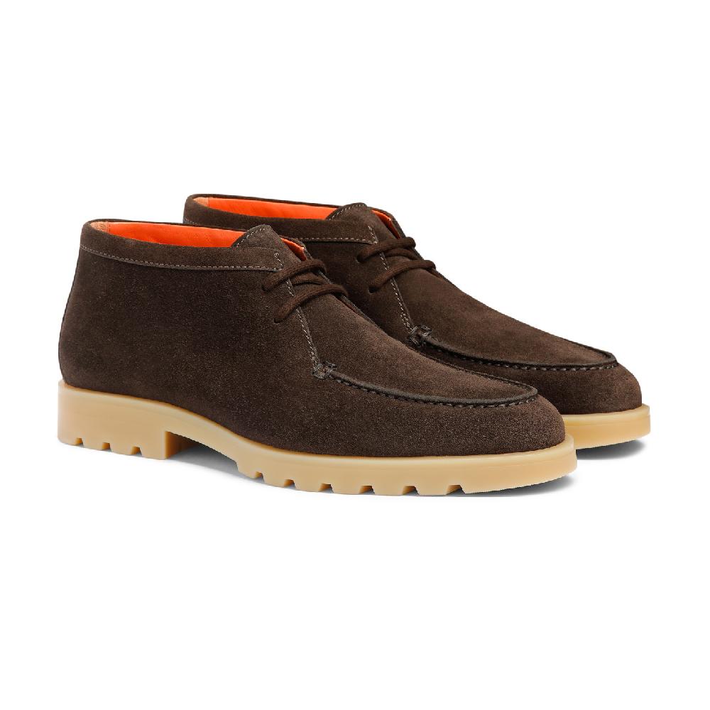 Santoni Stivaletto desert da uomo in suede marrone Promozione Limitata