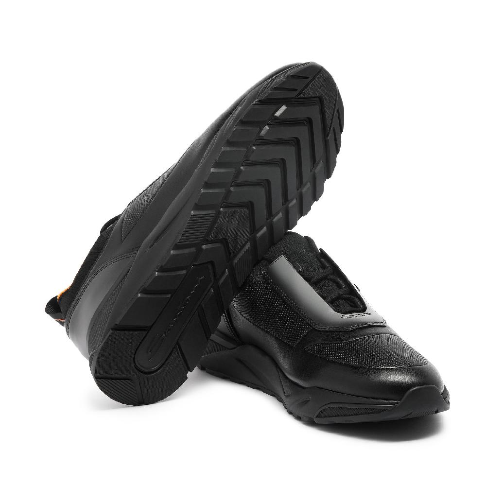 Santoni Sneaker da uomo in pelle nera Affare Del Giorno