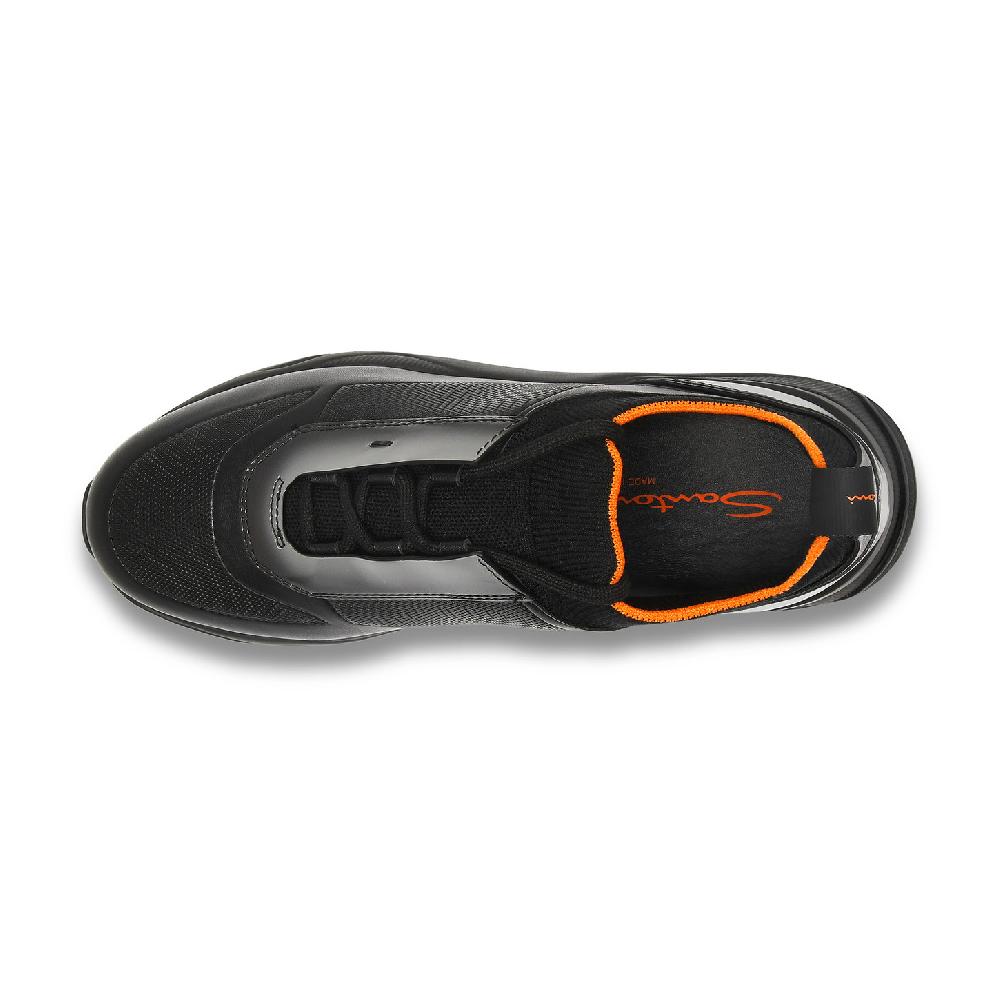 Santoni Sneaker da uomo in pelle nera Affare Del Giorno