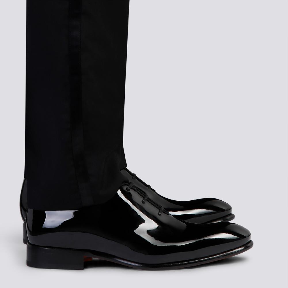 Santoni Stringata oxford da uomo in vernice nera Presa
