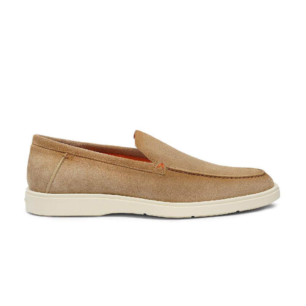 Santoni Mocassino da uomo in suede beige