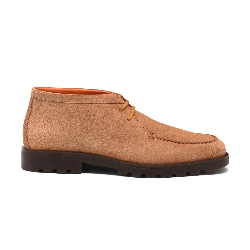 Santoni Stivaletto desert da uomo in suede marrone chiaro