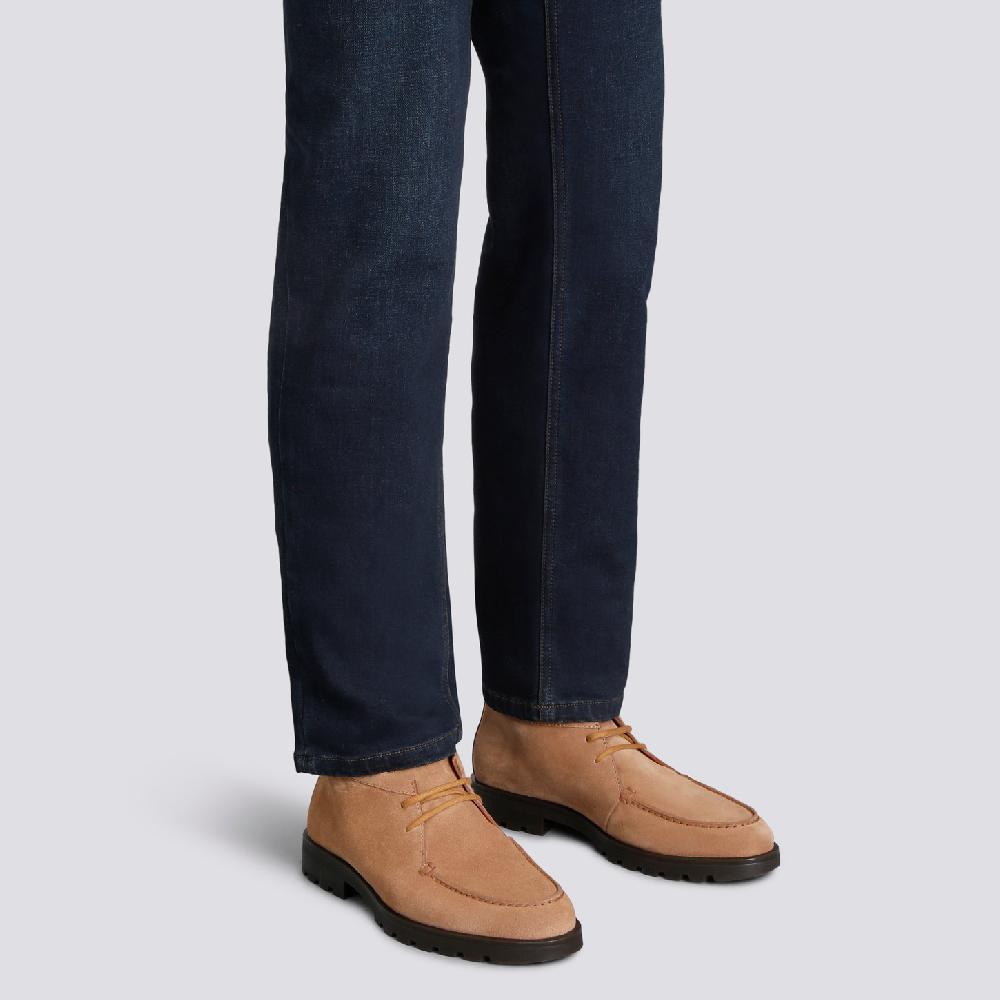 Santoni Stivaletto desert da uomo in suede marrone chiaro In Saldo