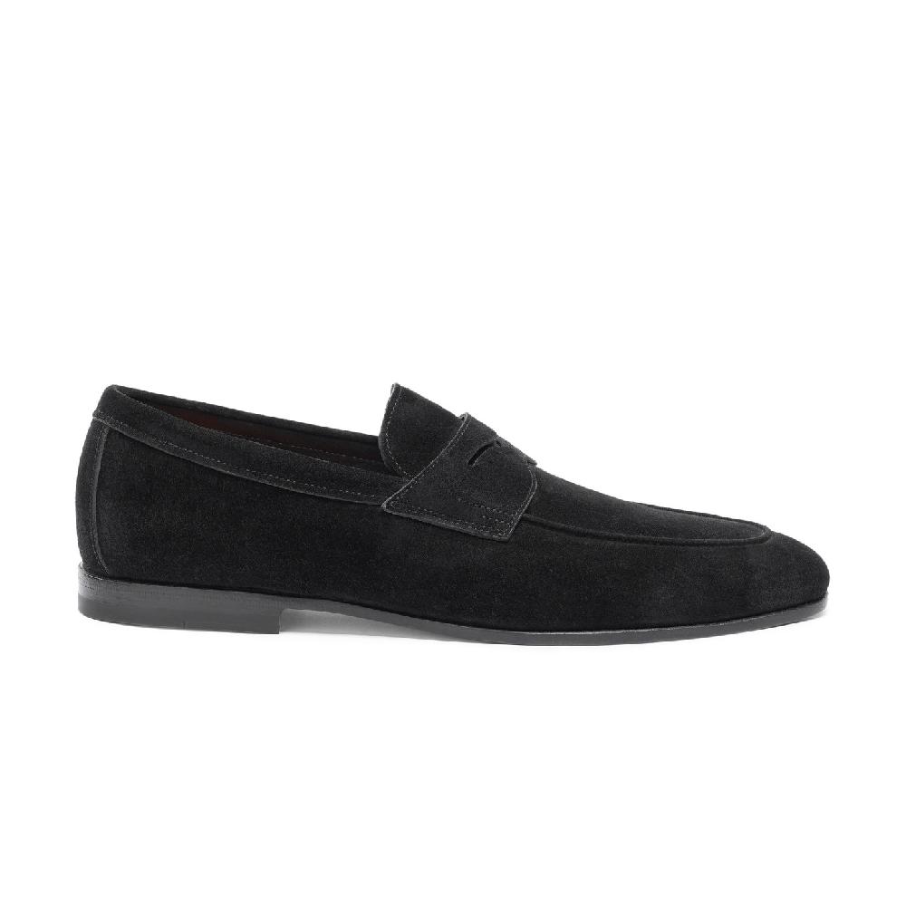 Santoni Mocassino Carlo da uomo in suede nero