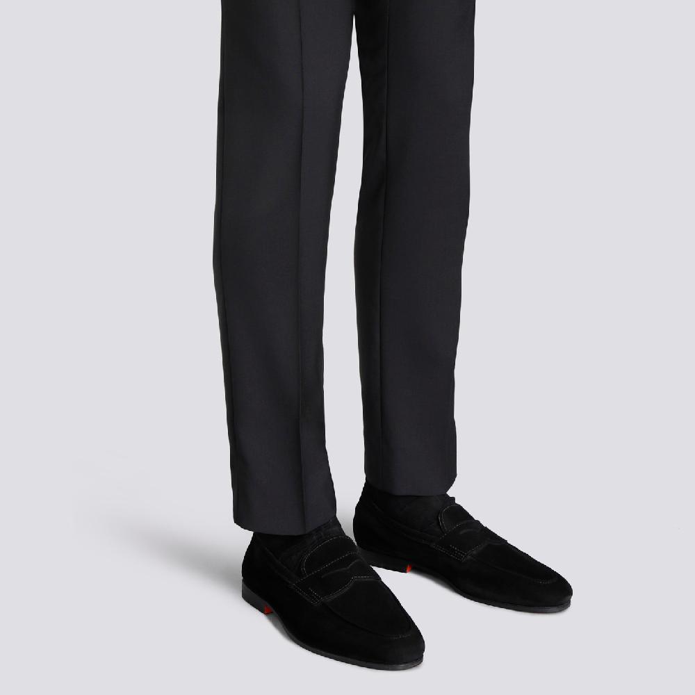 Santoni Mocassino Carlo da uomo in suede nero Italy