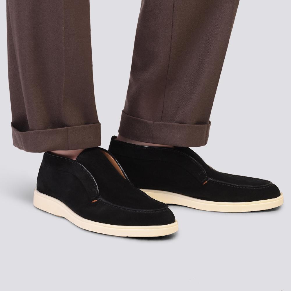 Santoni Stivaletto desert da uomo in suede nero Italia