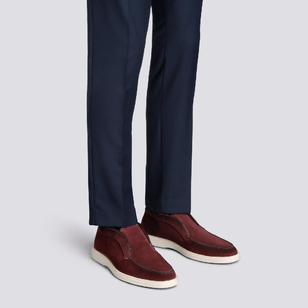 Santoni Stivaletto desert da uomo in suede bordeaux 2025
