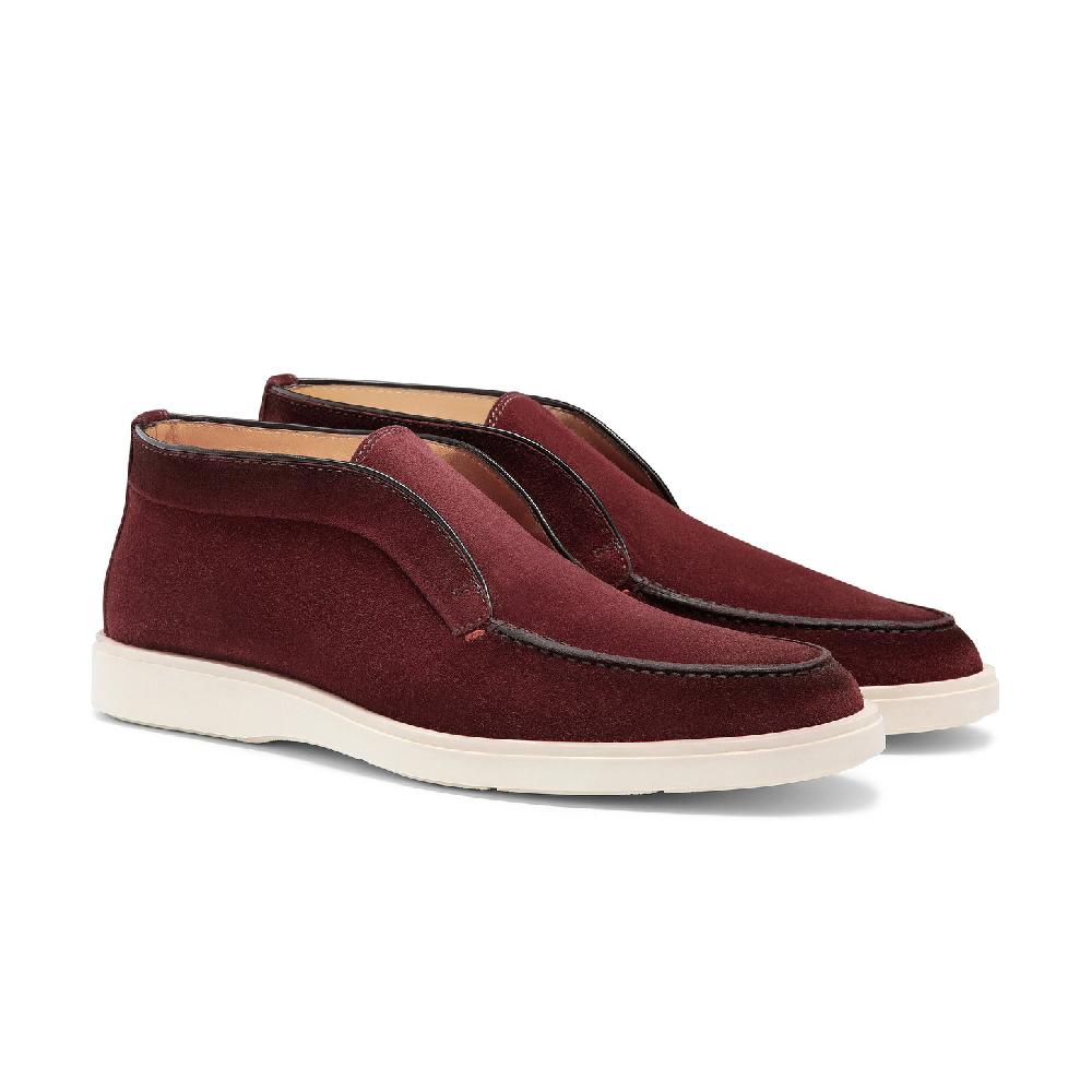 Santoni Stivaletto desert da uomo in suede bordeaux 2025
