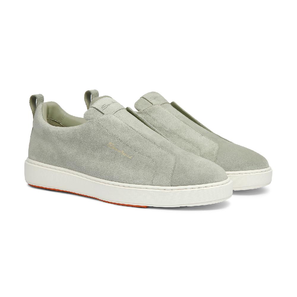 Santoni Sneaker slip-on da uomo in suede verde In Linea
