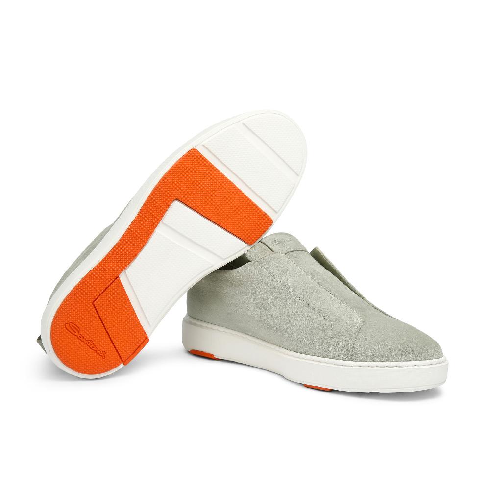 Santoni Sneaker slip-on da uomo in suede verde In Linea
