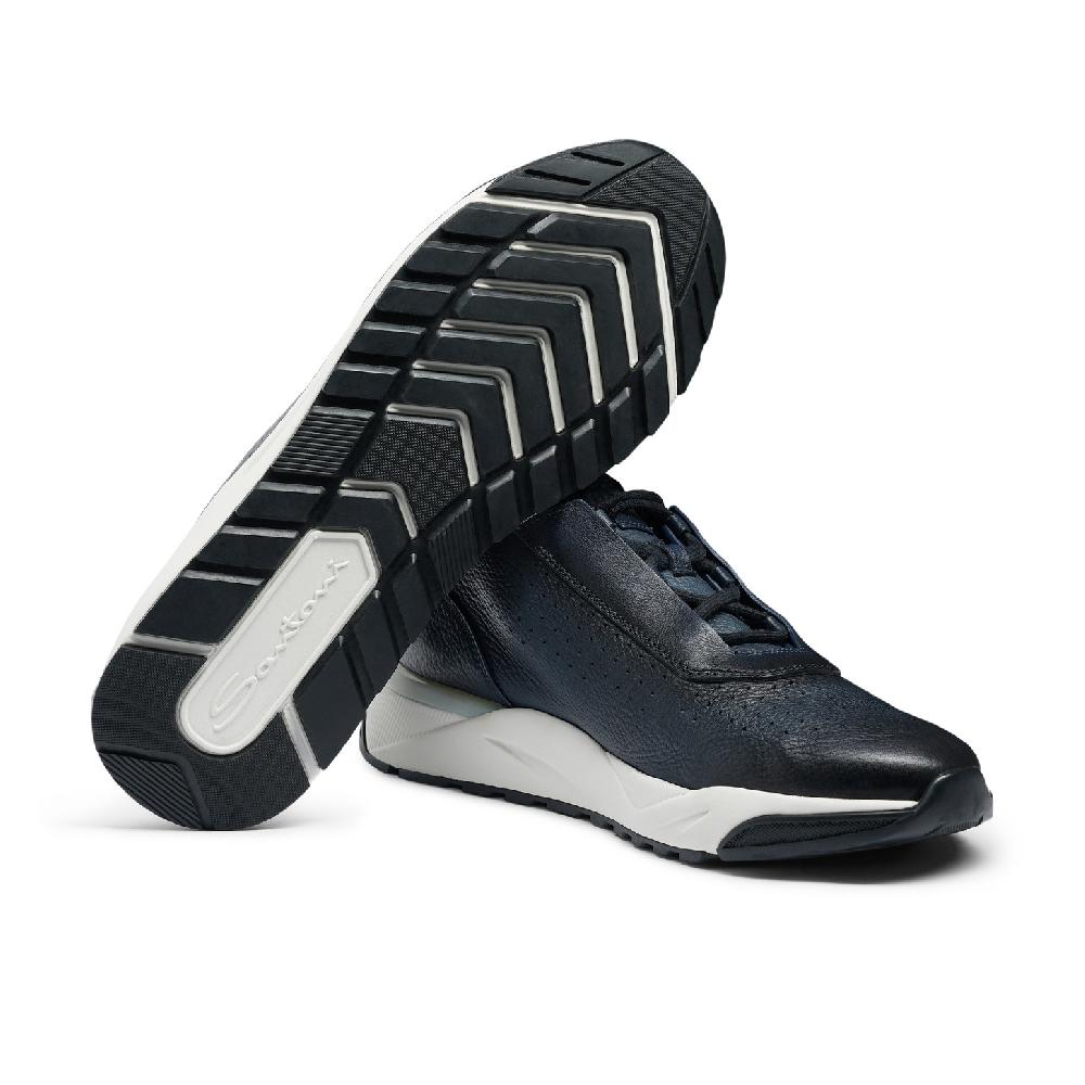 Santoni Sneaker da uomo in pelle blu Qualità