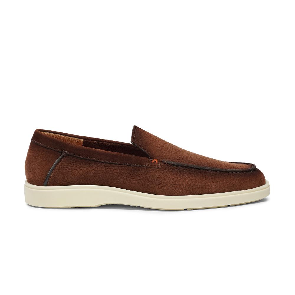 Santoni Mocassino da uomo in nabuk marrone