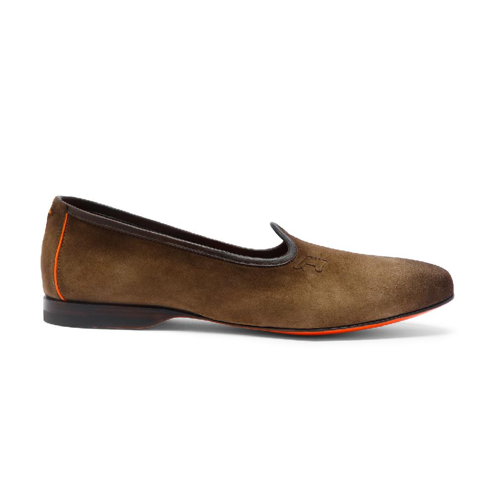 Santoni Mocassino da uomo in suede marrone