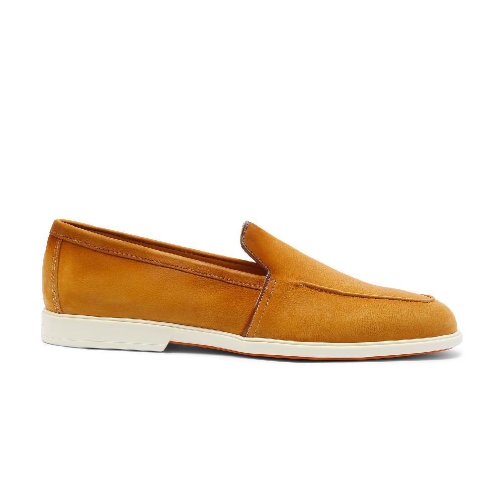 Santoni Mocassino da uomo in nabuck bottalato marrone