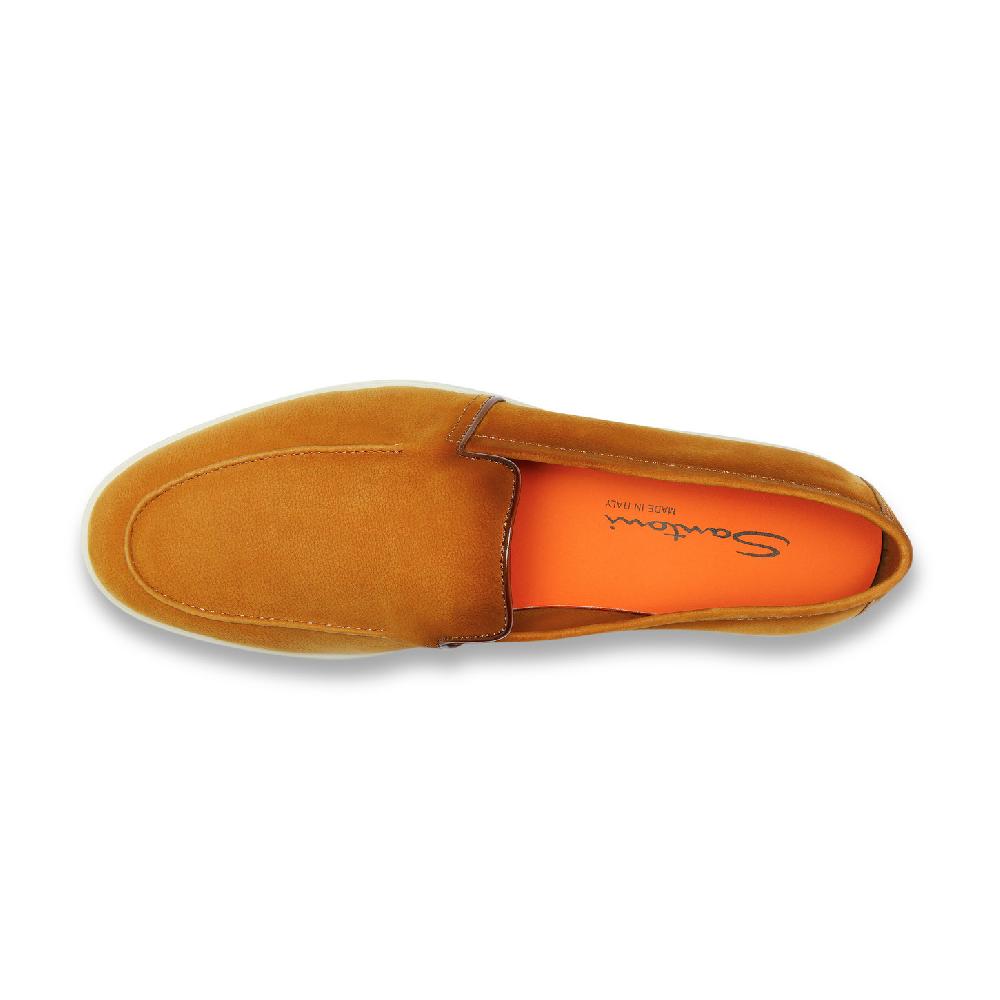 Santoni Mocassino da uomo in nabuck bottalato marrone Promozione Limitata