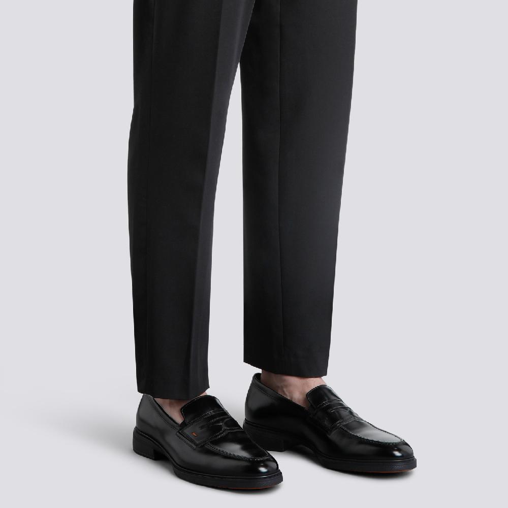 Santoni Mocassino Easy da uomo in pelle nera Convenienza