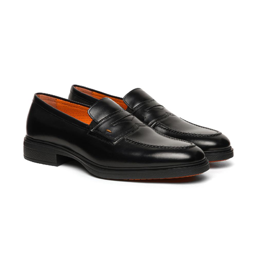 Santoni Mocassino Easy da uomo in pelle nera Convenienza