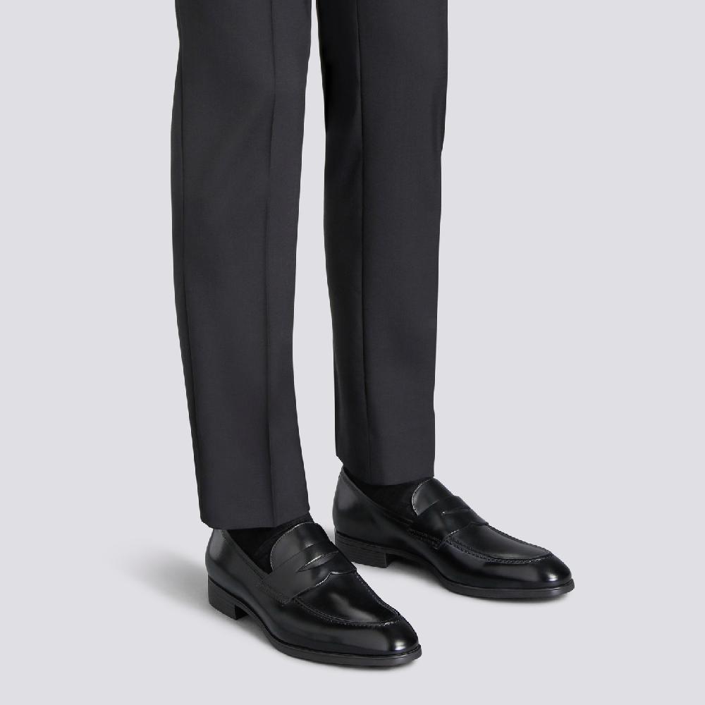 Santoni Mocassino penny da uomo in pelle nera Offerta