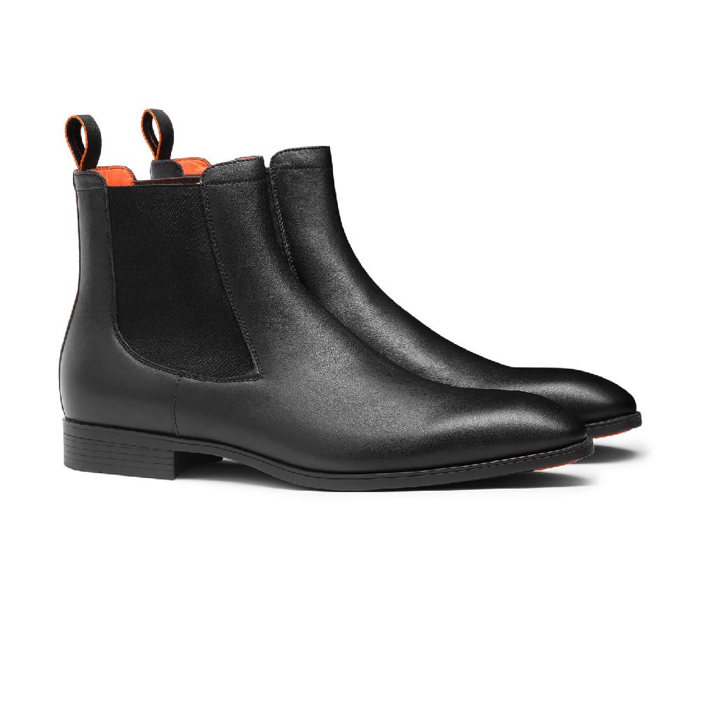 Santoni Stivaletto chelsea da uomo in pelle nera Online