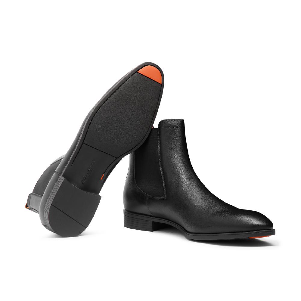Santoni Stivaletto chelsea da uomo in pelle nera Online