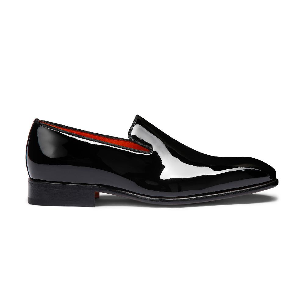 Santoni Mocassino da uomo in vernice nera