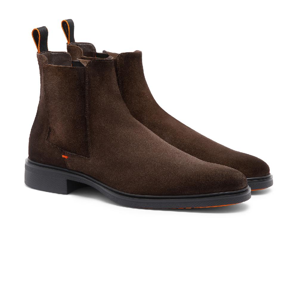 Santoni Stivaletto Easy da uomo in suede testa di moro Offerte